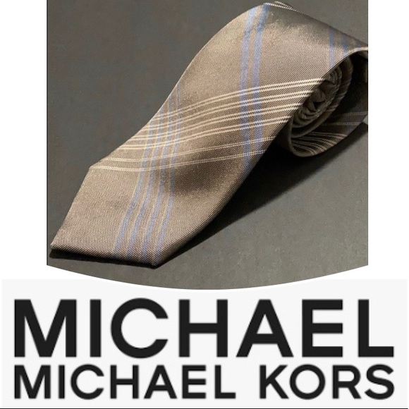 Michael Kors Taupe 100% Silk Tie